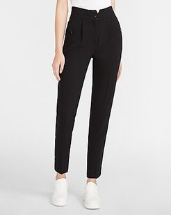 High Waisted Seamed Front Ankle Pant
