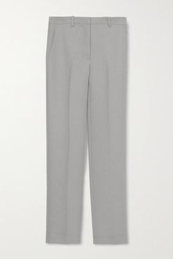 R13 Silk Satin-trimmed Houndstooth Cotton Straight-leg Pants - Gray on COOLS