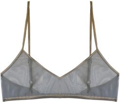 KAT ZARRA Mesh Thong With Shearling in Blue