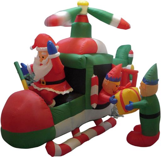 RUE LA LA Northlight 8' Airblown Inflatable Animated Santa in ...