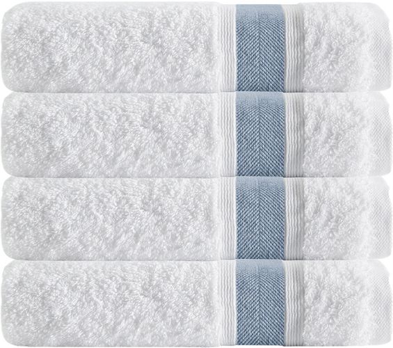 Well Being Brand - 100% Cotton 2 Piece Bath Towel Set, 600 GRMS (White)