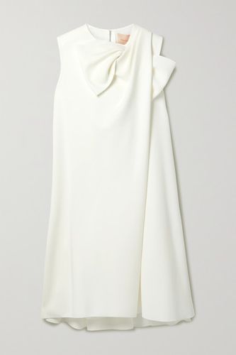 Salana Pleated Bow Linen Cotton Midi Dress