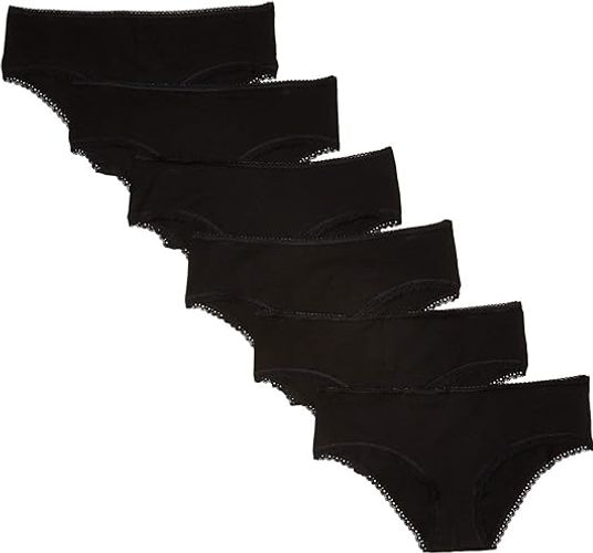 PACT Women's Black Lace Waist Brief 6-Pack XS