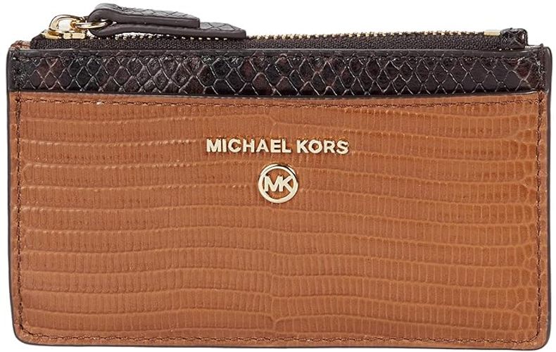 Michael Kors Jet Set Travel Medium Zip Around Card Case Wallet Saffiano  Leather (Vista Blue)