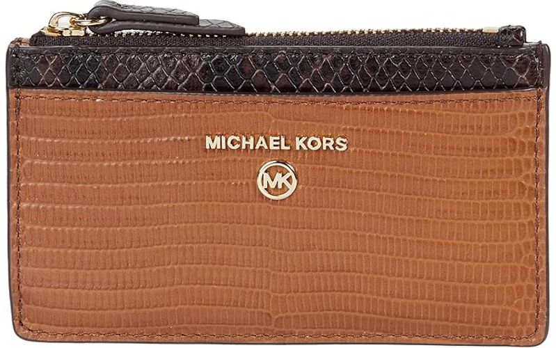 Michael Kors Jet Set Travel Medium Zip Around Card Case Wallet Saffiano  Leather (Vista Blue)