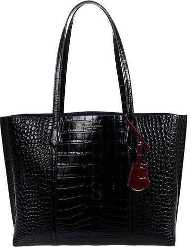 Tory Burch Perry Embossed Small Triple-Compartment Tote Bag