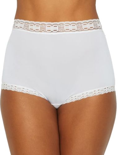 Women'secret Classic White Microfiber And Lace Panty Yellow/Off White Women  Briefs