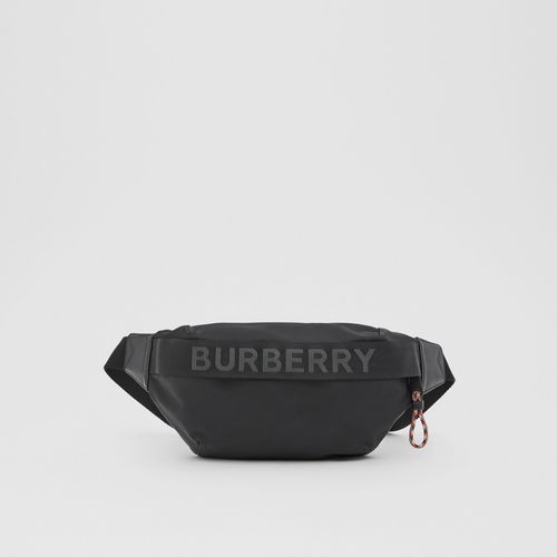 Black BURBERRY Logo Detail ECONYL Sonny Bum Bag, Black on COOLS
