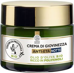 Crema di Giovinezza, con Olio d'Oliva Biologico, Ricco in Polifenoli Antiossidanti, 50 ml Crema notte female
