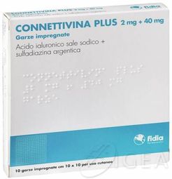 Connettivina Plus 2 mg + 40 mg - 10 Garze Medicate 10cm x 10cm