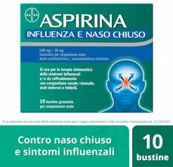 500 mg + 30 mg Influenza e Naso Chiuso 10 Bustine Granulato