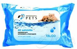 Salviette detergenti per Cani Gatti e Cuccioli al Talco 40 salviette