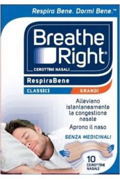 Breathe Right Cerotti Nasali Classici Grandi 10 Pezzi