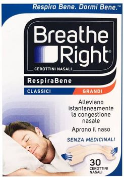 Breathe Right Cerotti Nasali Classici Grandi 30 Pezzi