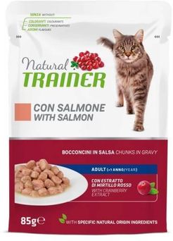 Trainer Natural Cat Adult Salmon Cibo Umido per Gatti Gusto Salmone Busta 85 g