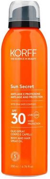 Sun Secret Olio Spray per Corpo e Capelli SPF30 Protezione Solare Antiage 200 ml
