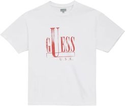 Guess, Uomo, T-Shirt Con Logo, Bianco, XL 