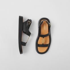 Monogram Motif Leather Sandals, Size: 36