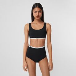 Logo Tape Bio-based Stretch Nylon Bikini, Size: M