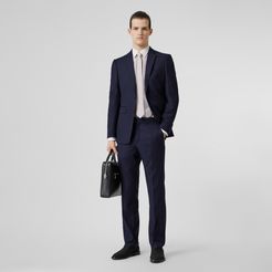 Classic Fit Wool Suit, Size: 50R, Blue