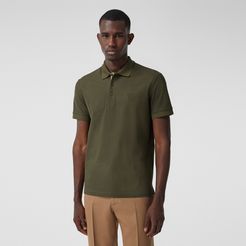 Monogram Motif Cotton Piqué Polo Shirt, Size: XS, Green