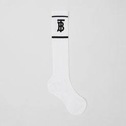 Monogram Intarsia Cotton Blend Knee-length Socks