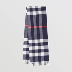 Check Cashmere Scarf, Blue