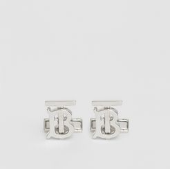 Monogram Motif Palladium-plated Cufflinks, Grey