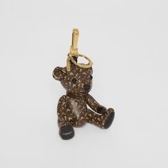 Thomas Bear Charm in Monogram Print Leather, Brown