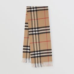 The Classic Check Cashmere Scarf, Beige