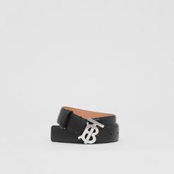 Monogram Motif Leather Belt, Size: S, Grey