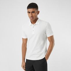 Cotton Piqué Polo Shirt, Size: M, White