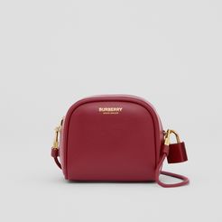 Micro Leather Cube Bag, Red