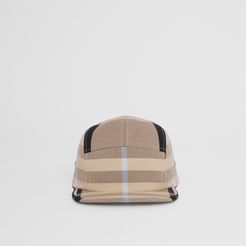 Check Cotton Canvas Jacquard Cap, Size: L