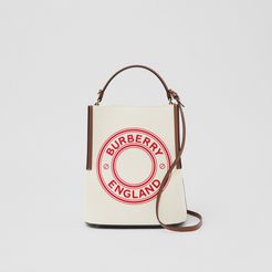 Small Logo Graphic Canvas Peggy Bucket Bag