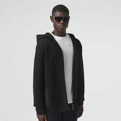 Contrast Pocket Wool Hooded Top, Size: M