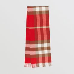 Check Cashmere Scarf, Red