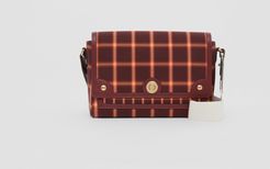 Tartan Technical Cotton Note Crossbody Bag, Red