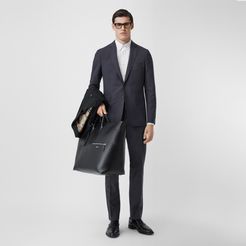 Slim Fit Wool Mohair Suit, Size: 46R, Blue