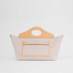 Medium Cotton Canvas and Leather Soft Pocket Tote