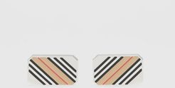 Icon Stripe Palladium-plated Cufflinks, Silver