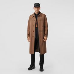 Horseferry Print Cotton Gabardine Car Coat, Size: 34, Brown