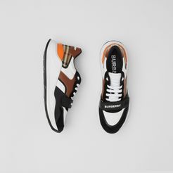 Leather, Suede and Vintage Check Sneakers, Size: 37