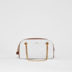 Small Two-tone Lambskin Double Cube Bag, White