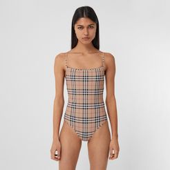 Vintage Check Swimsuit, Yellow