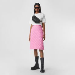 Diamond Quilted Skirt, Size: 0, Pink