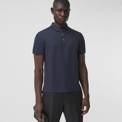 Cotton Piqué Polo Shirt, Size: M, Blue