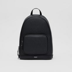 Grainy Leather Backpack, Black