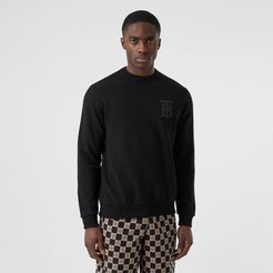 Monogram Motif Cotton Sweatshirt, Black