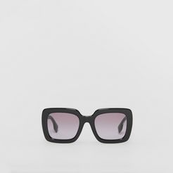 Oversized Square Frame Sunglasses, Black